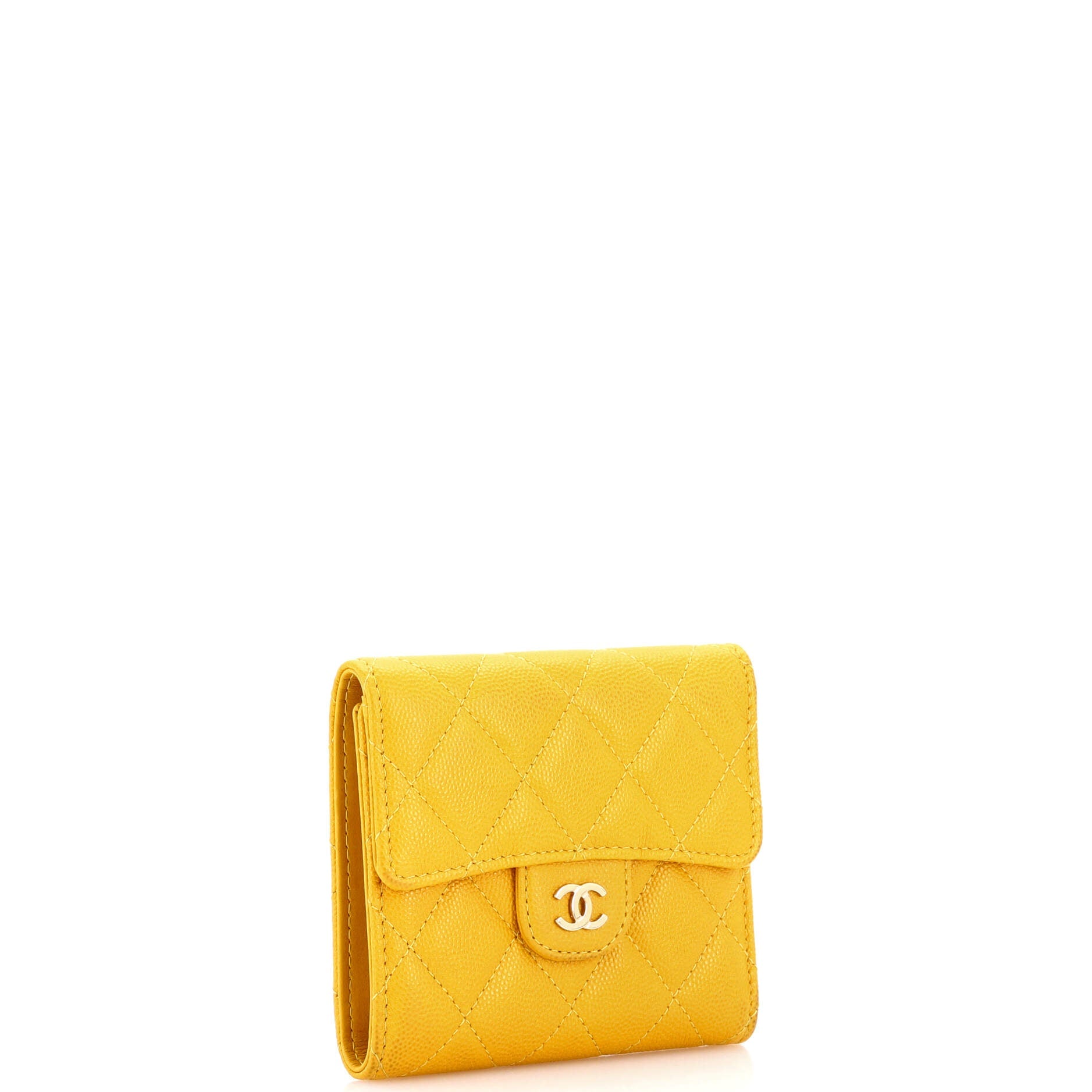 CC Compact Classic Flap Wallet Quilted Caviar
