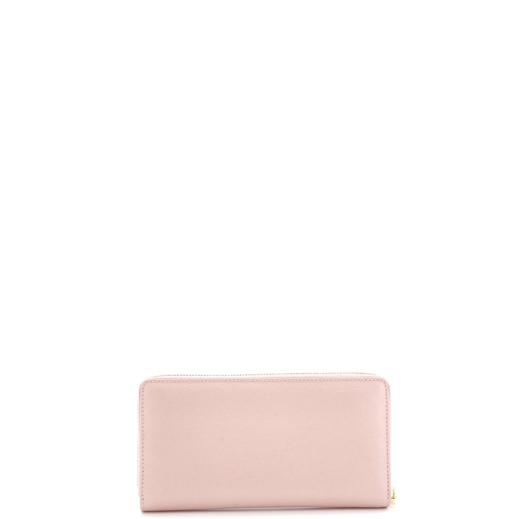 Logo Script Zip Around Wallet Leather