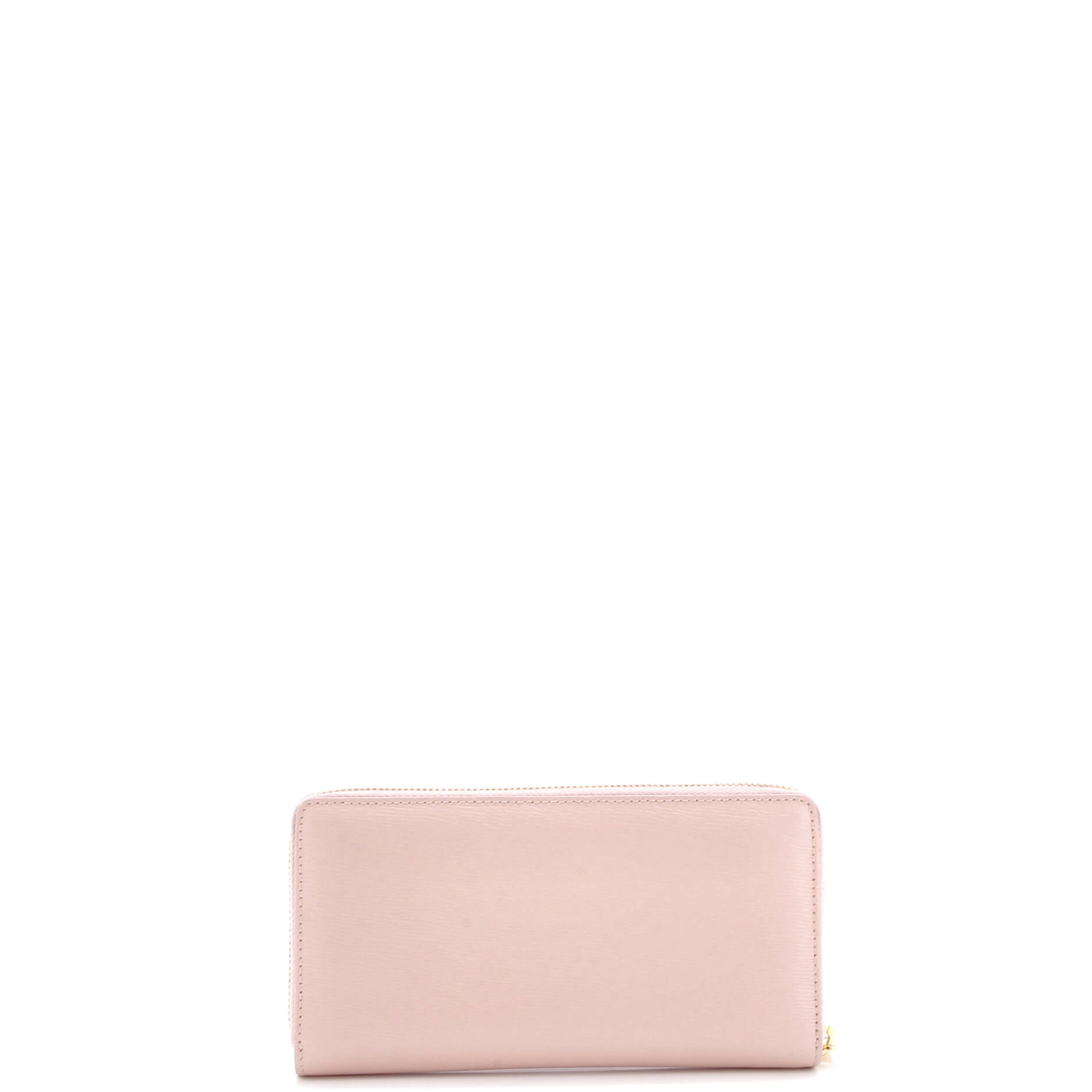 Logo Script Zip Around Wallet Leather