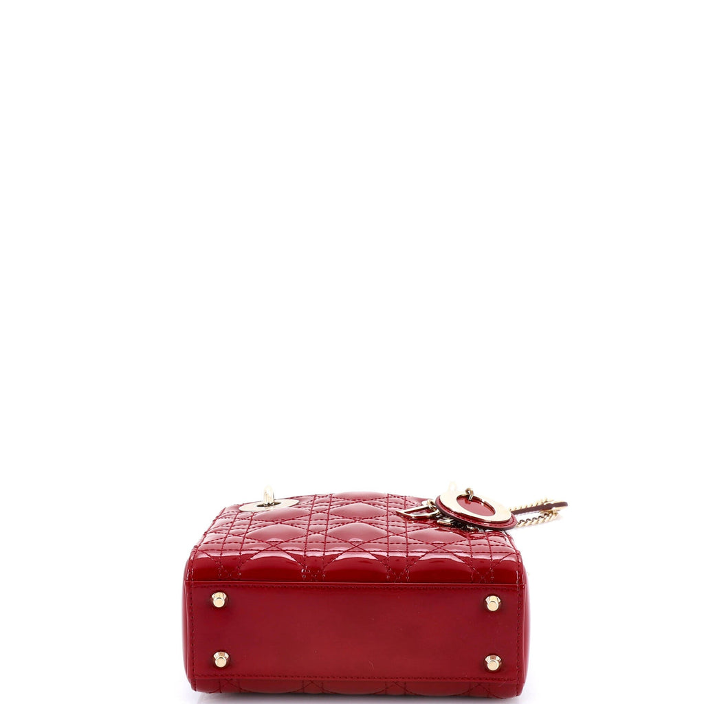 Lady Dior Chain Bag Cannage Quilt Patent Mini
