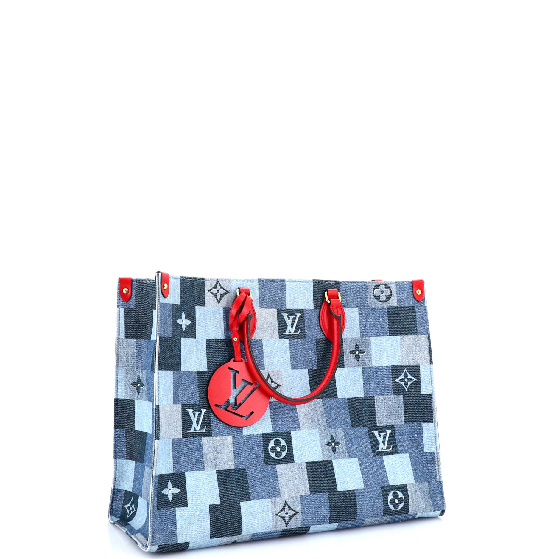 OnTheGo Tote Damier and Monogram Patchwork Denim GM