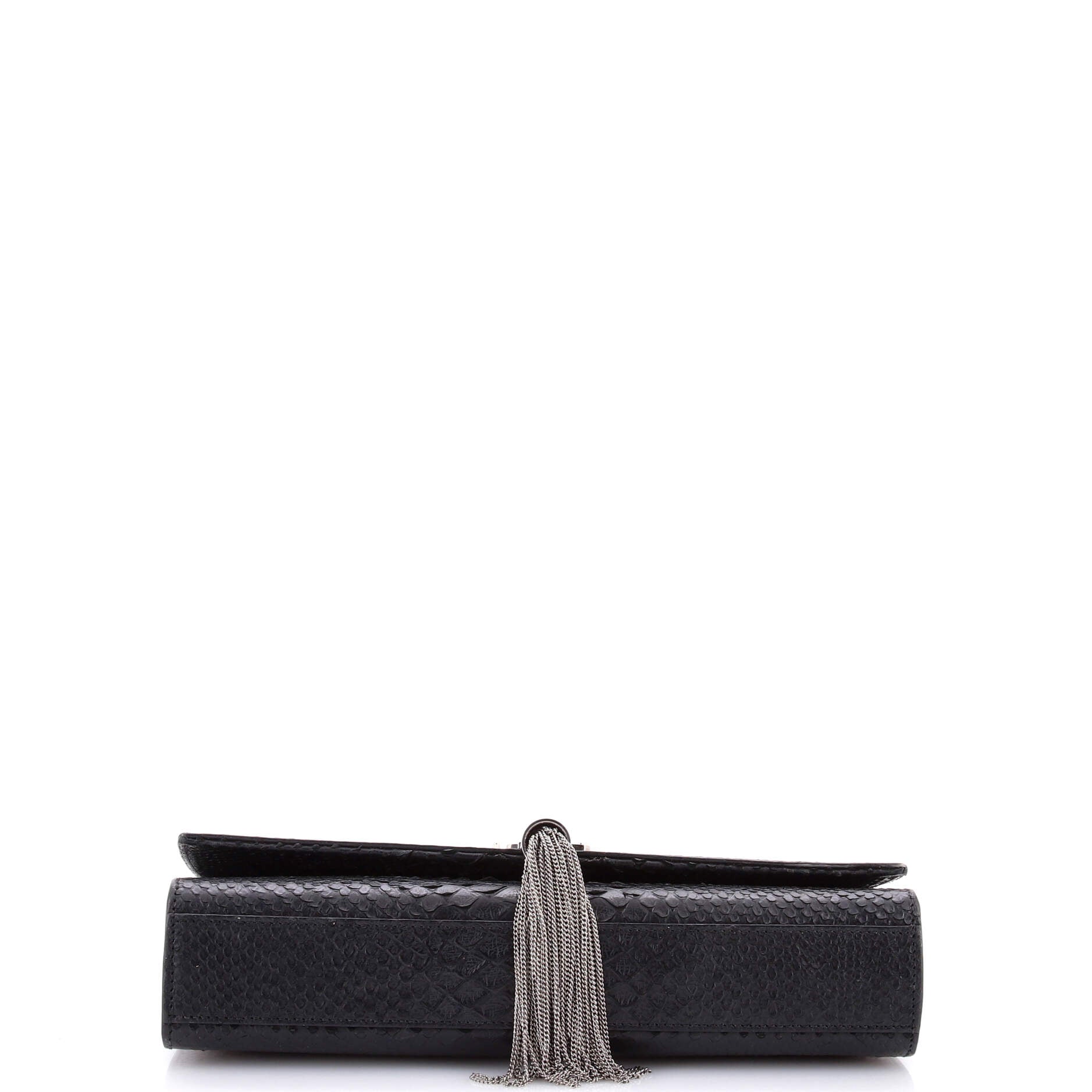 Classic Monogram Tassel Crossbody Bag Python Embossed Leather Medium