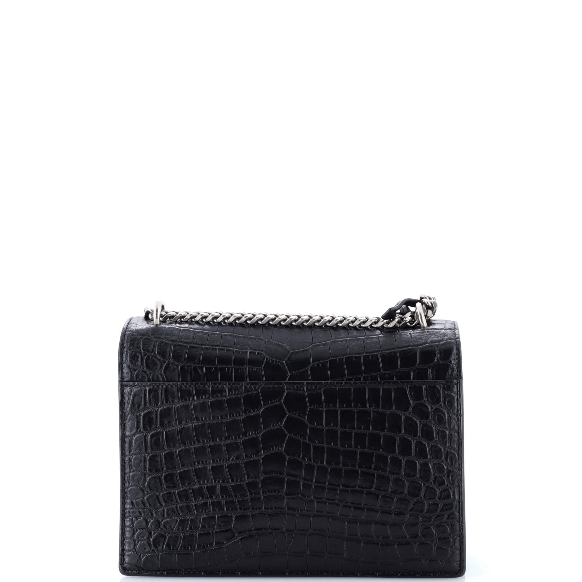 Sunset Crossbody Bag Crocodile Embossed Leather Medium