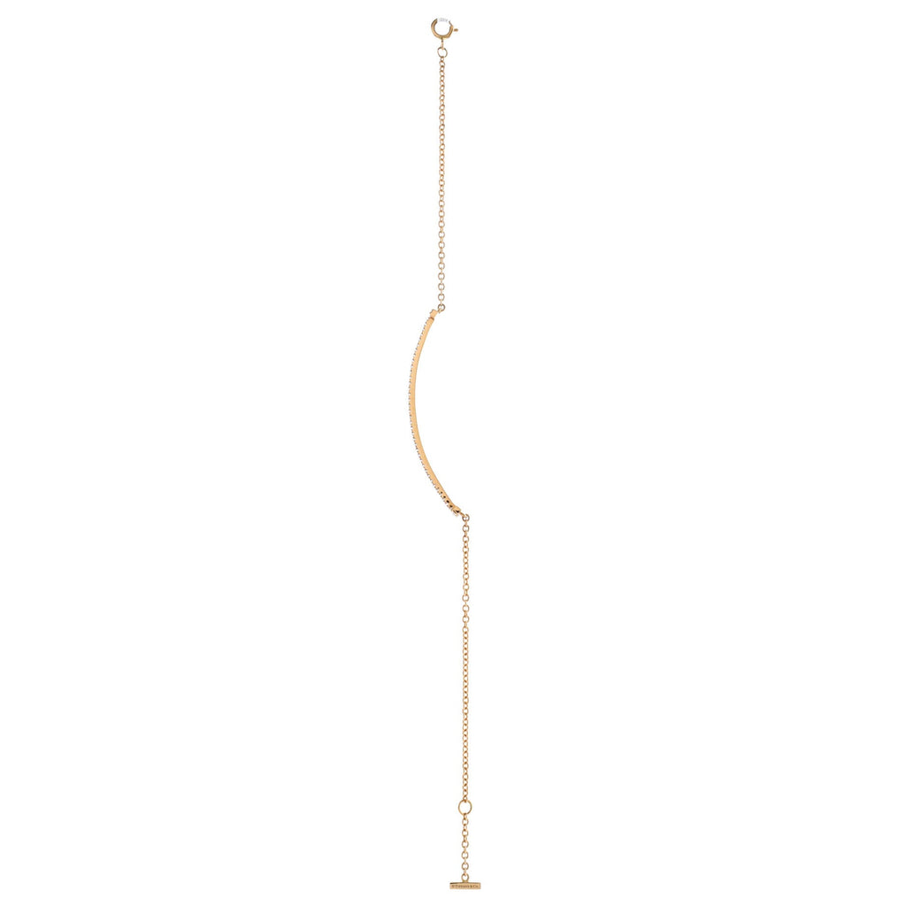T Smile Chain Bracelet 18K Rose Gold with Diamonds Medium