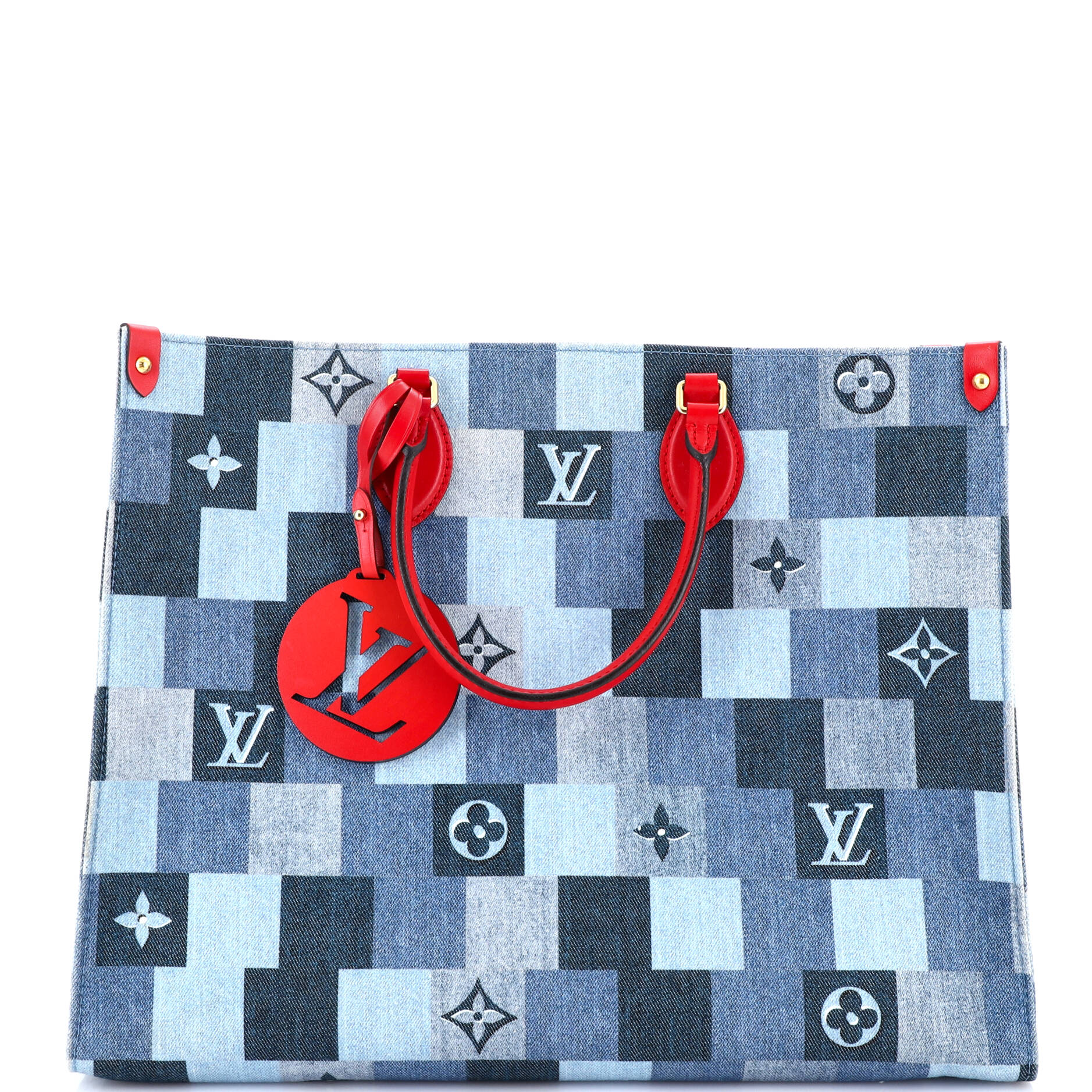 OnTheGo Tote Damier and Monogram Patchwork Denim GM