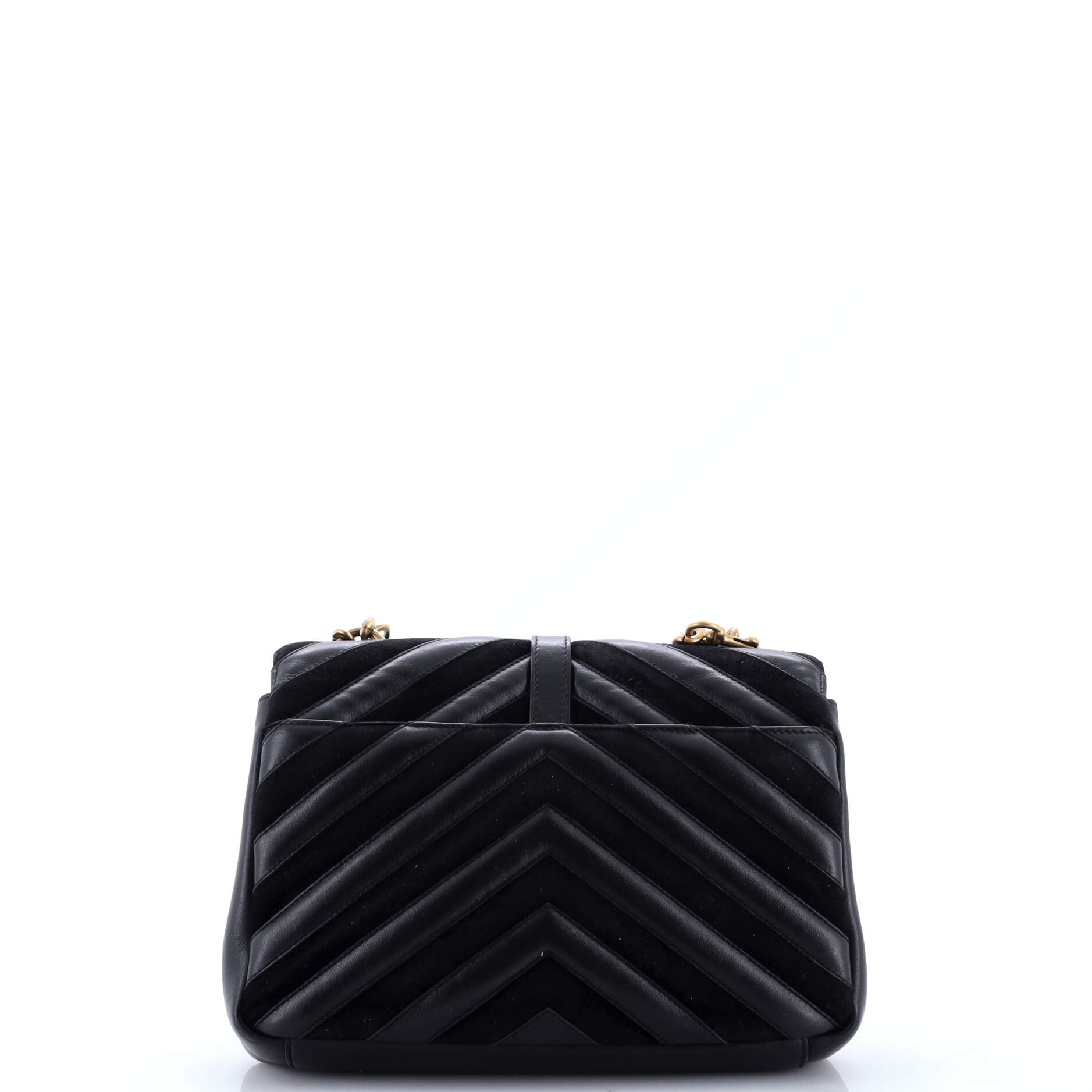 Classic Monogram College Bag Matelasse Chevron Leather and Suede Medium