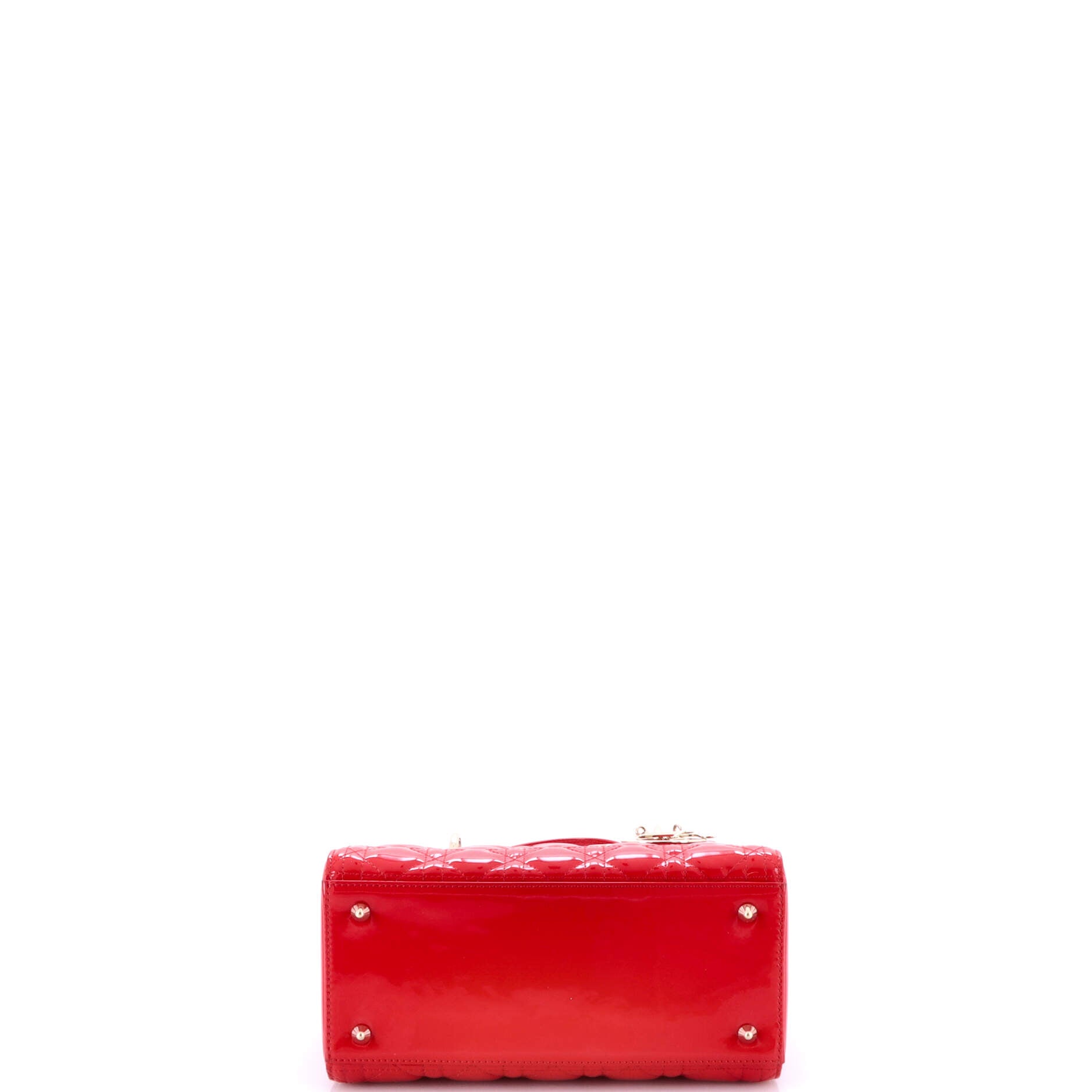 Lady Dior Bag Cannage Quilt Patent Medium