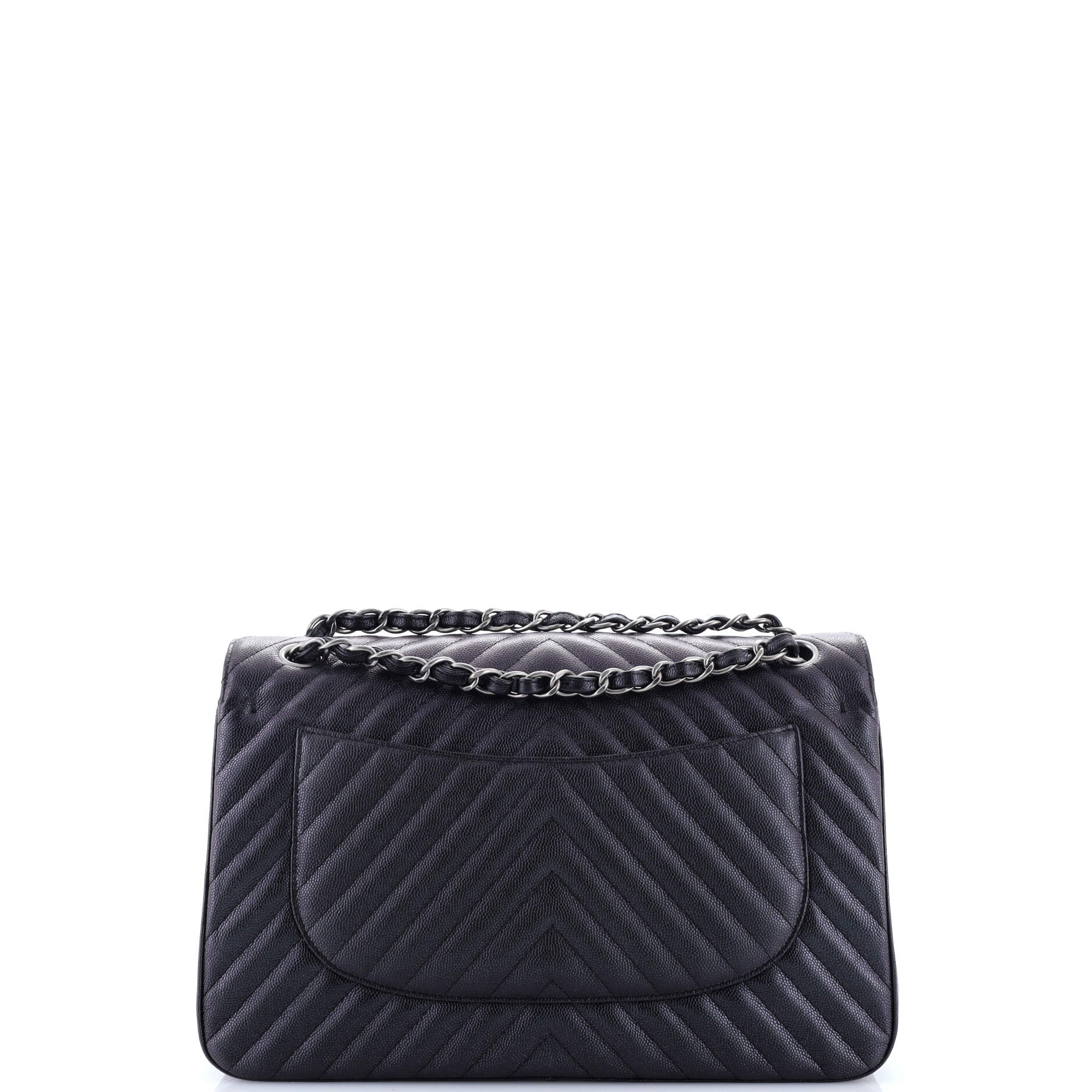 Classic Double Flap Bag Chevron Caviar Jumbo