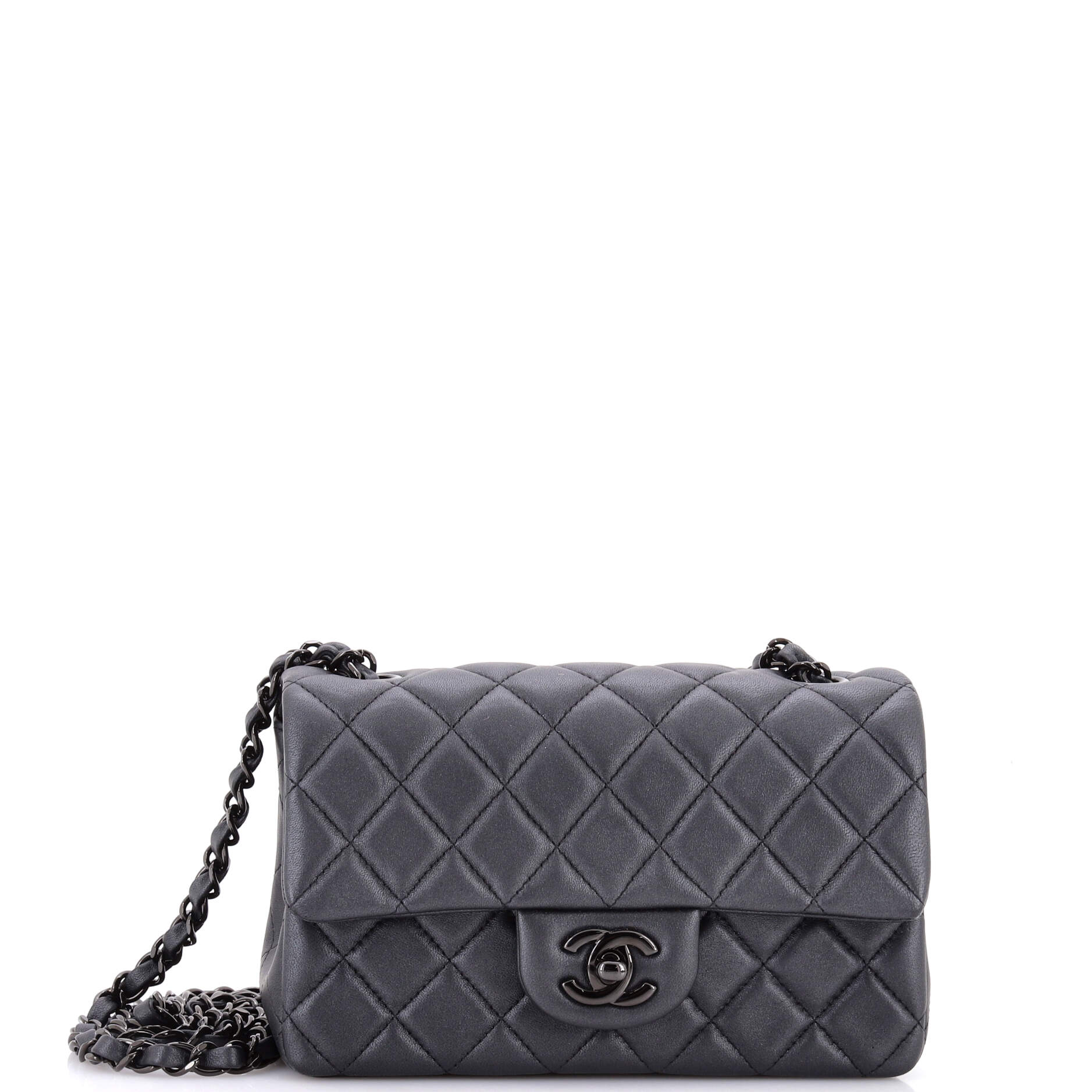 So Black Classic Single Flap Bag Quilted Lambskin Mini