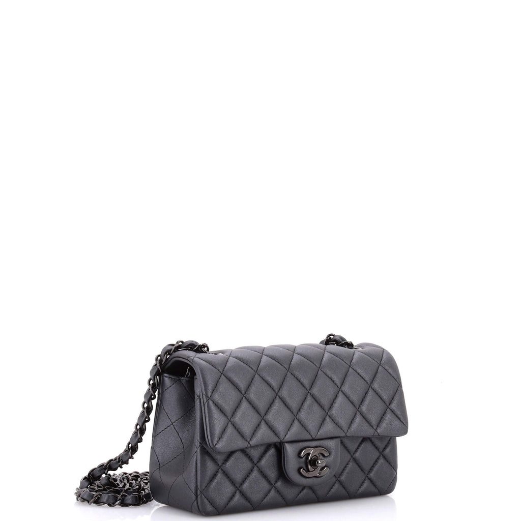 So Black Classic Single Flap Bag Quilted Lambskin Mini