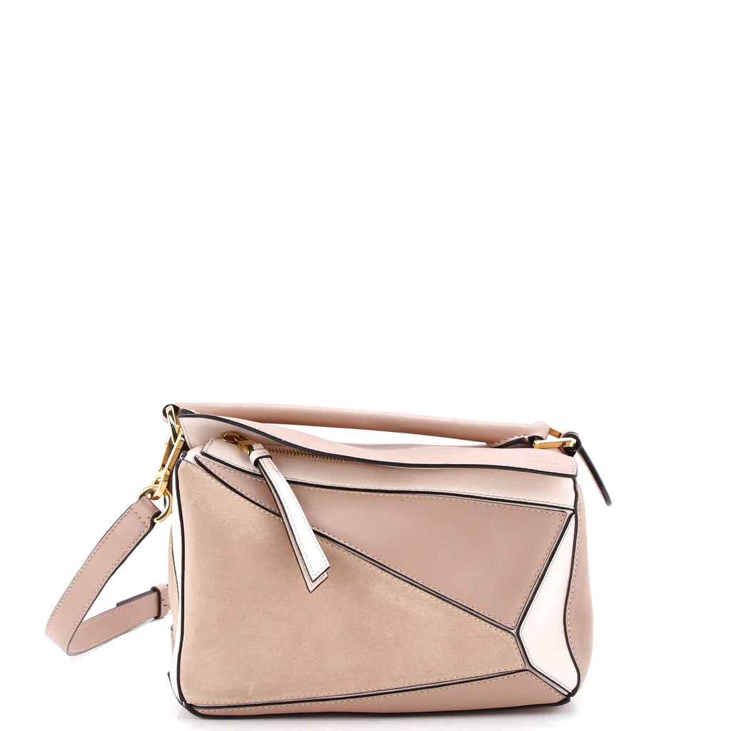 Puzzle Bag Leather and Suede Small
