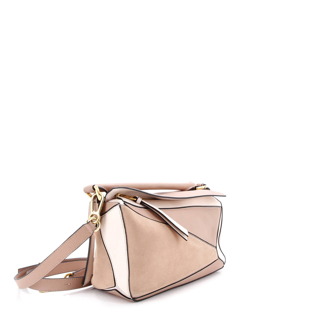 Puzzle Bag Leather and Suede Small