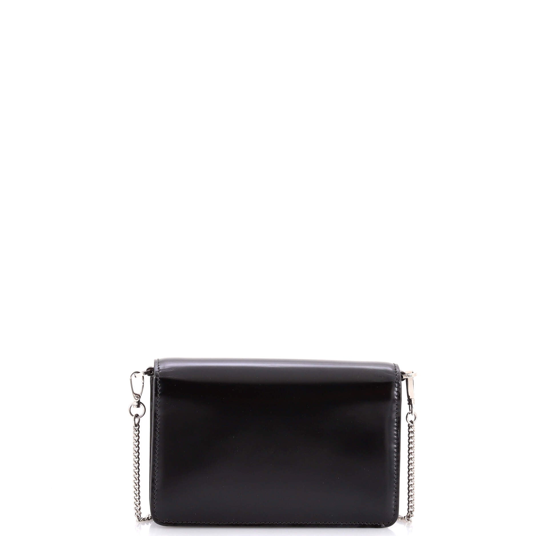 Maxi Triangle Logo Chain Flap Bag Brushed Leather Small