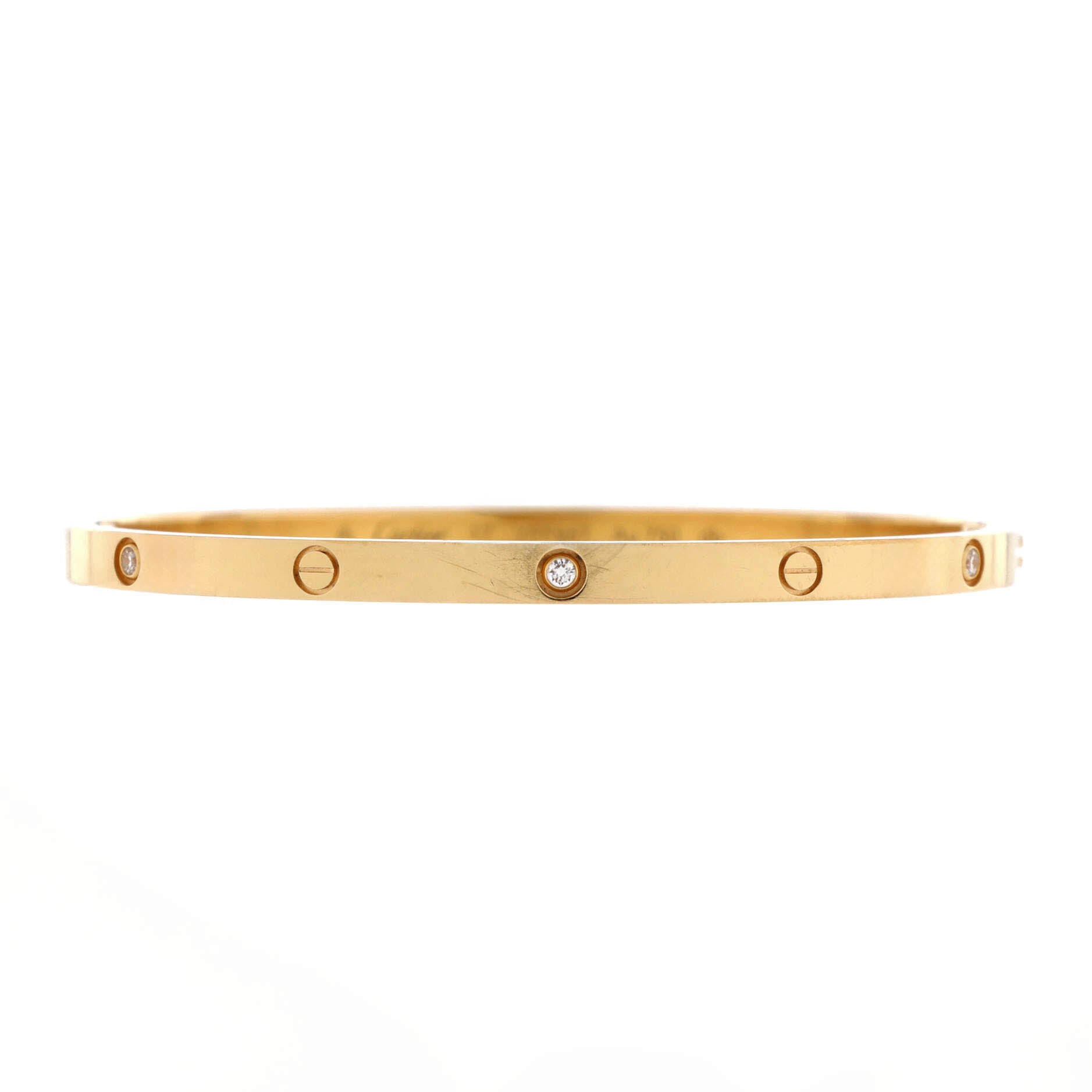 Love 6 Diamond Bracelet 18K Yellow Gold and Diamonds Small