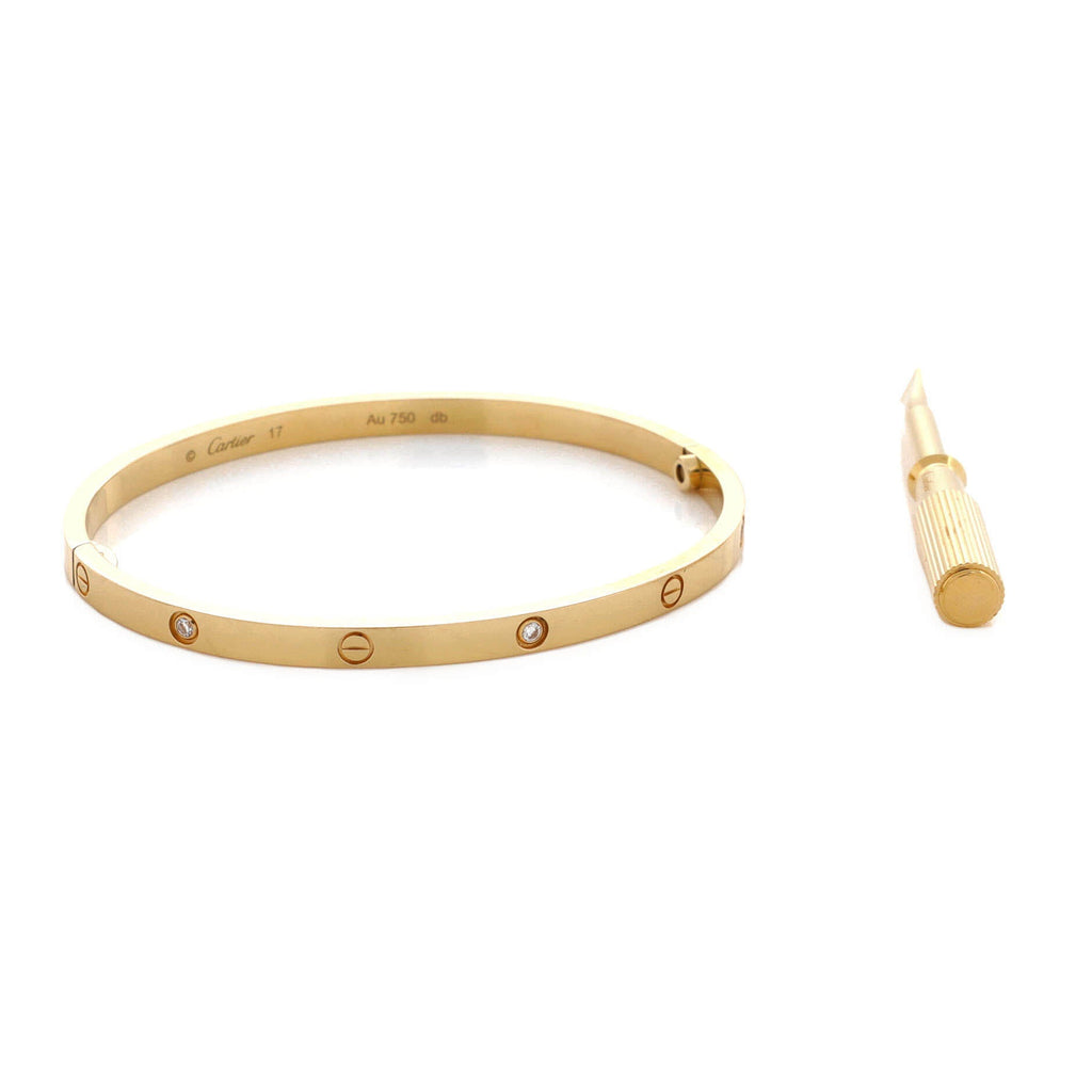 Love 6 Diamond Bracelet 18K Yellow Gold and Diamonds Small
