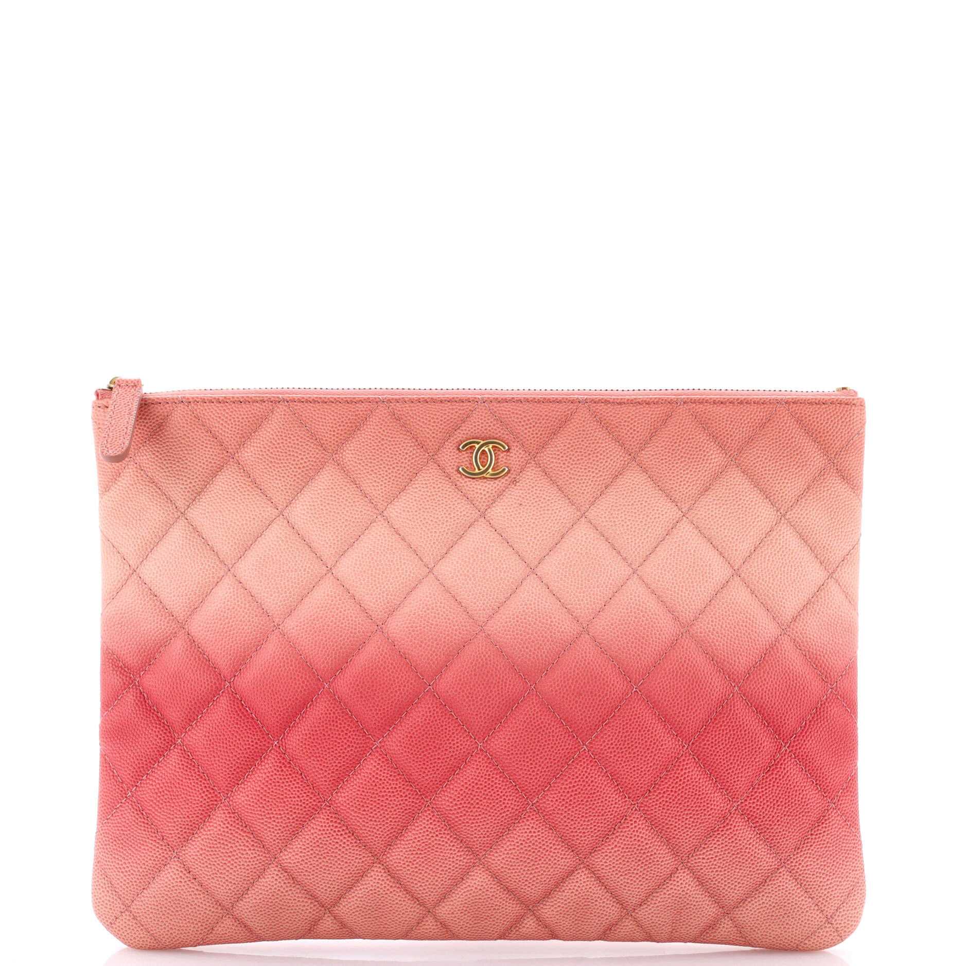 O Case Clutch Quilted Ombre Caviar Medium