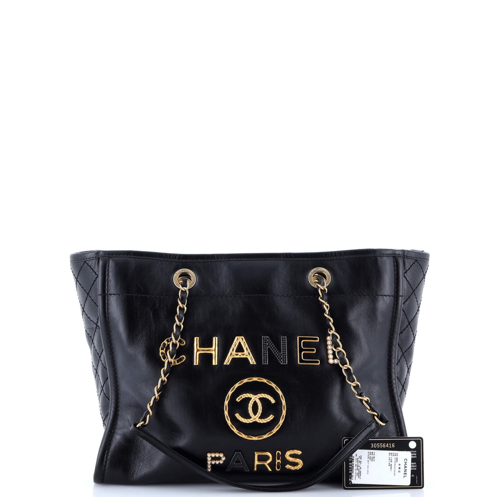 Deauville Tote Embellished Shiny Calfskin Small