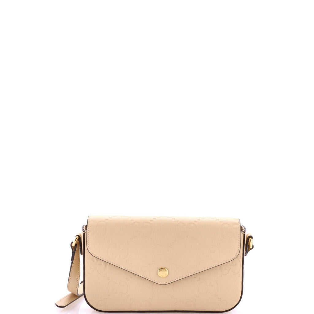 Envelope Flap Crossbody Bag Jumbo GG Embossed Leather Super Mini