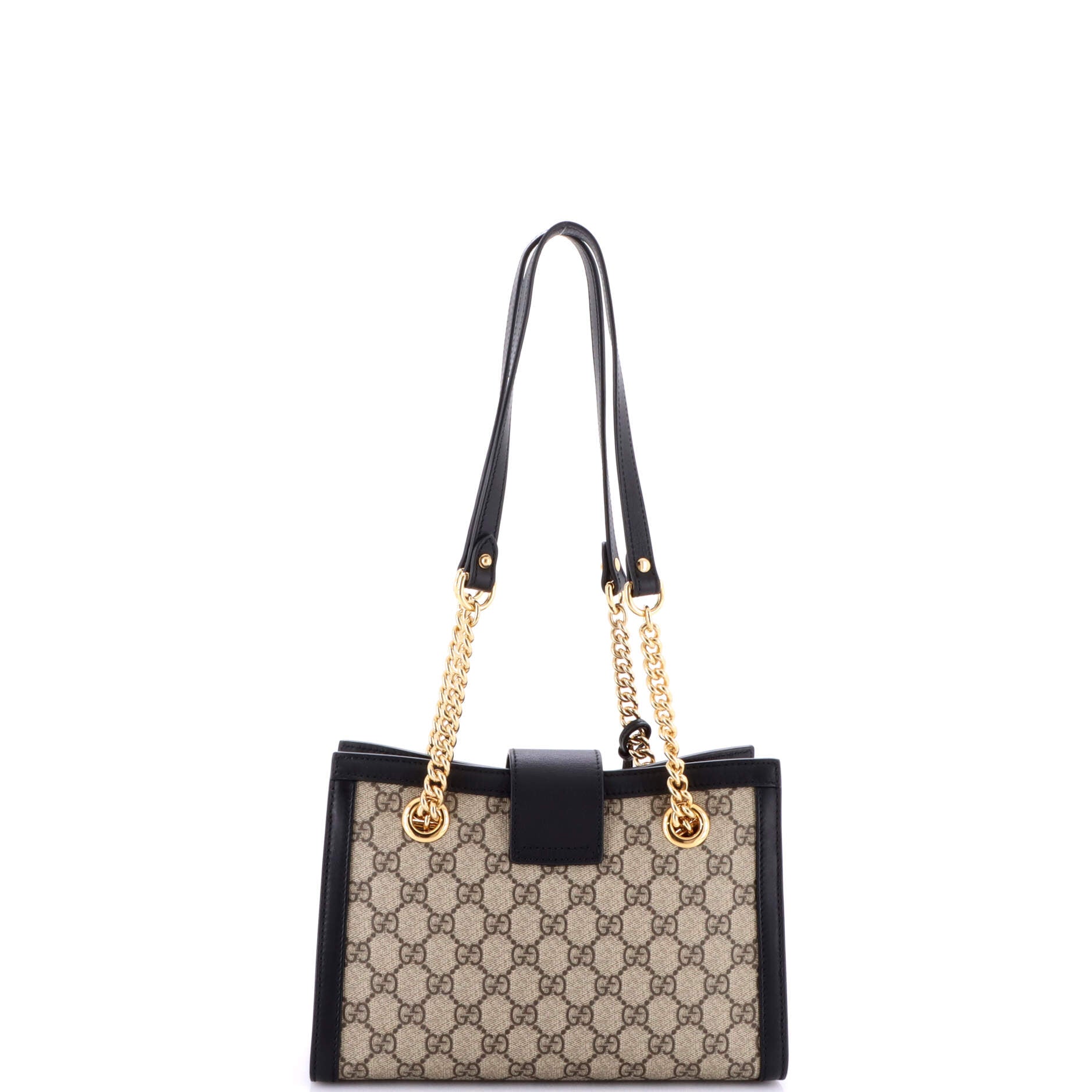 Padlock Chain Tote GG Coated Canvas with Leather Small