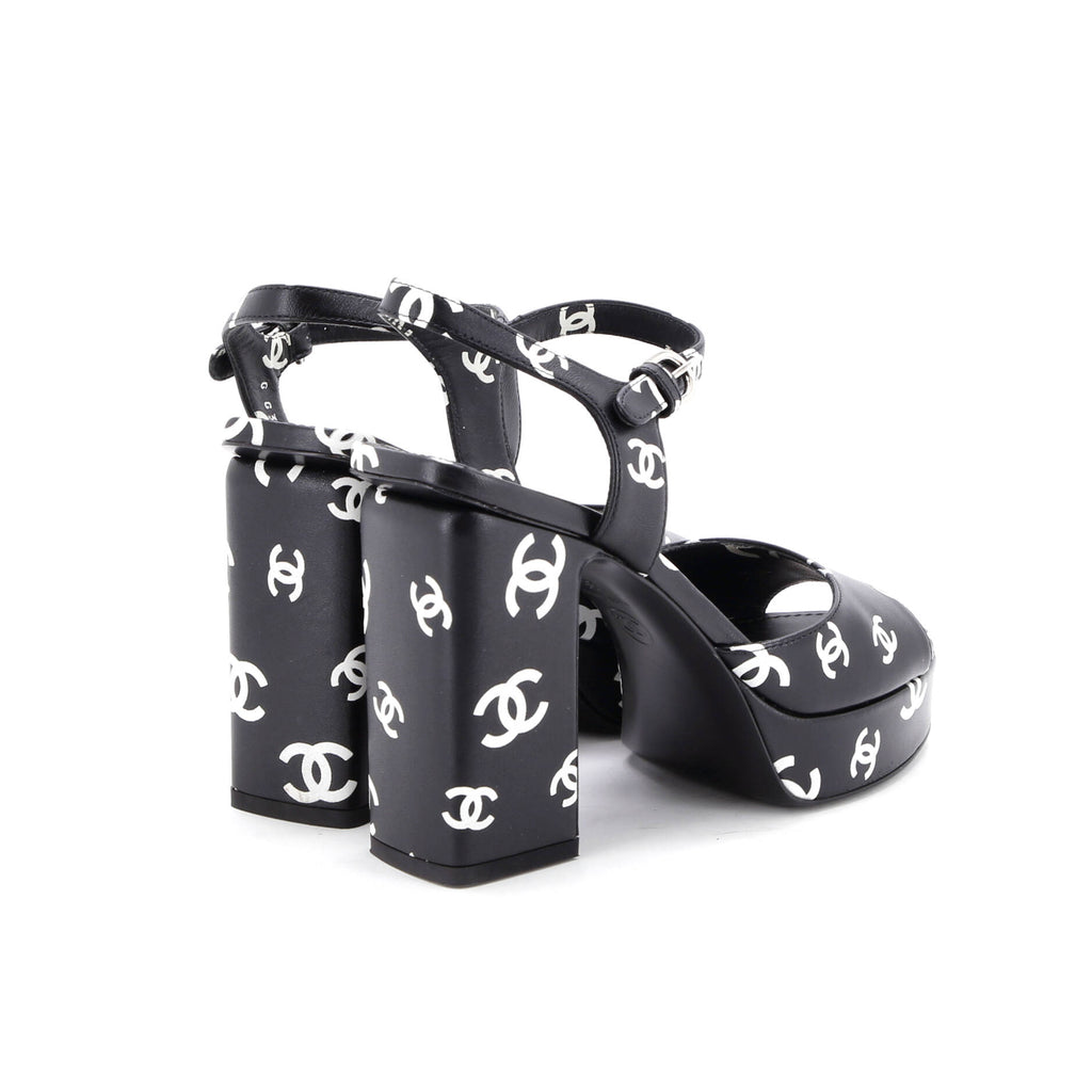 Women's Coco Beach Heeled Sandals Printed Leather