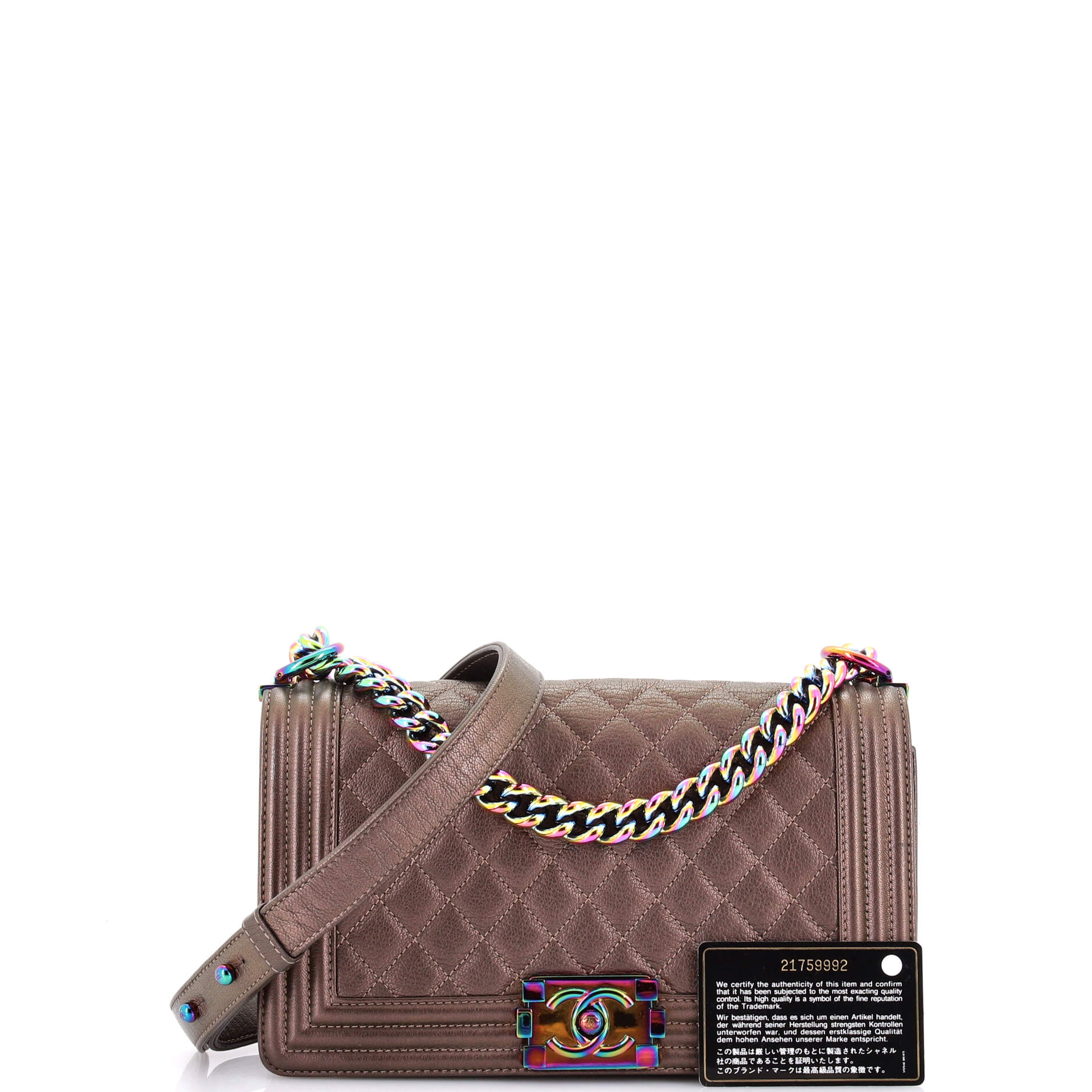 Boy Flap Bag Quilted Iridescent Goatskin Old Medium