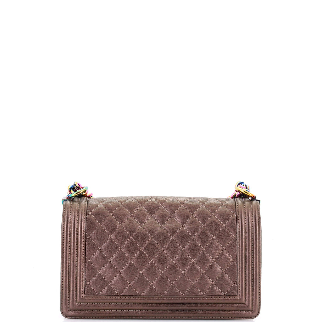 Boy Flap Bag Quilted Iridescent Goatskin Old Medium