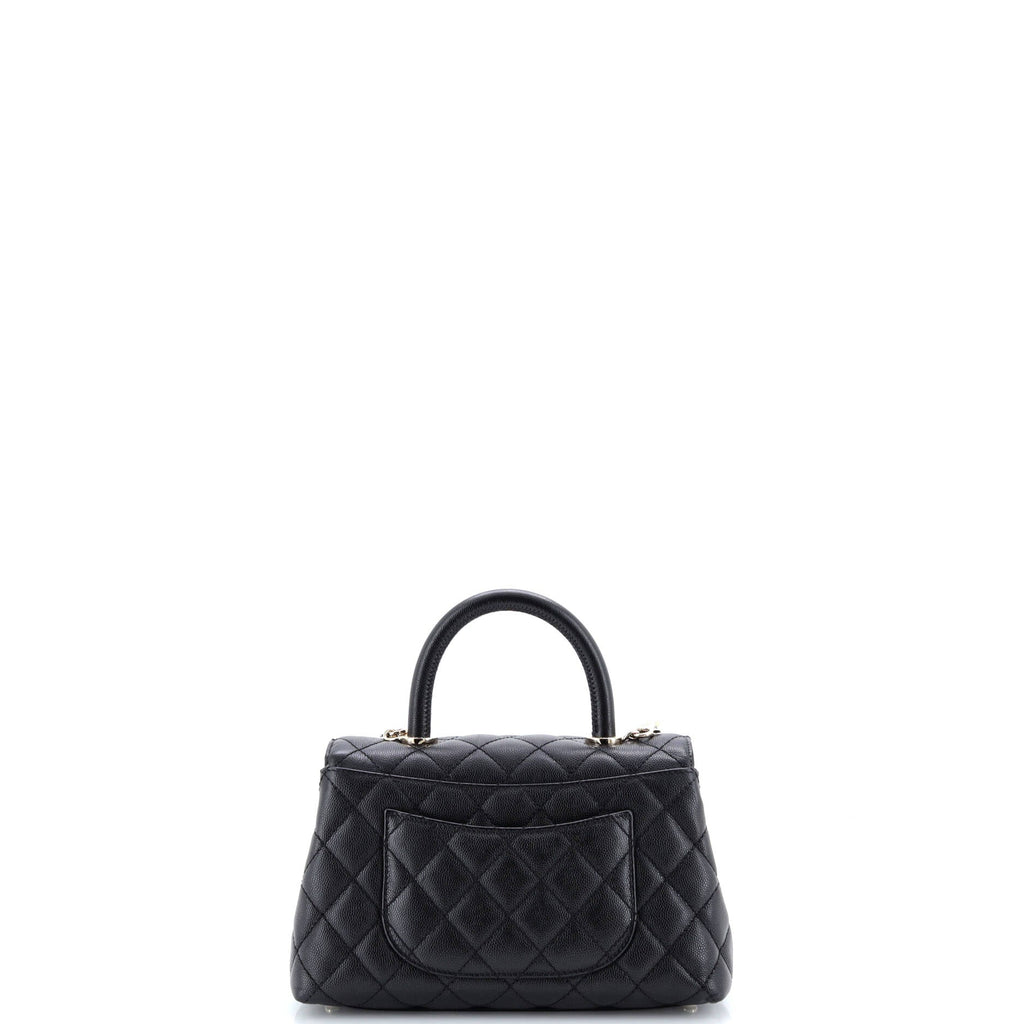 Coco Top Handle Bag Quilted Caviar Mini