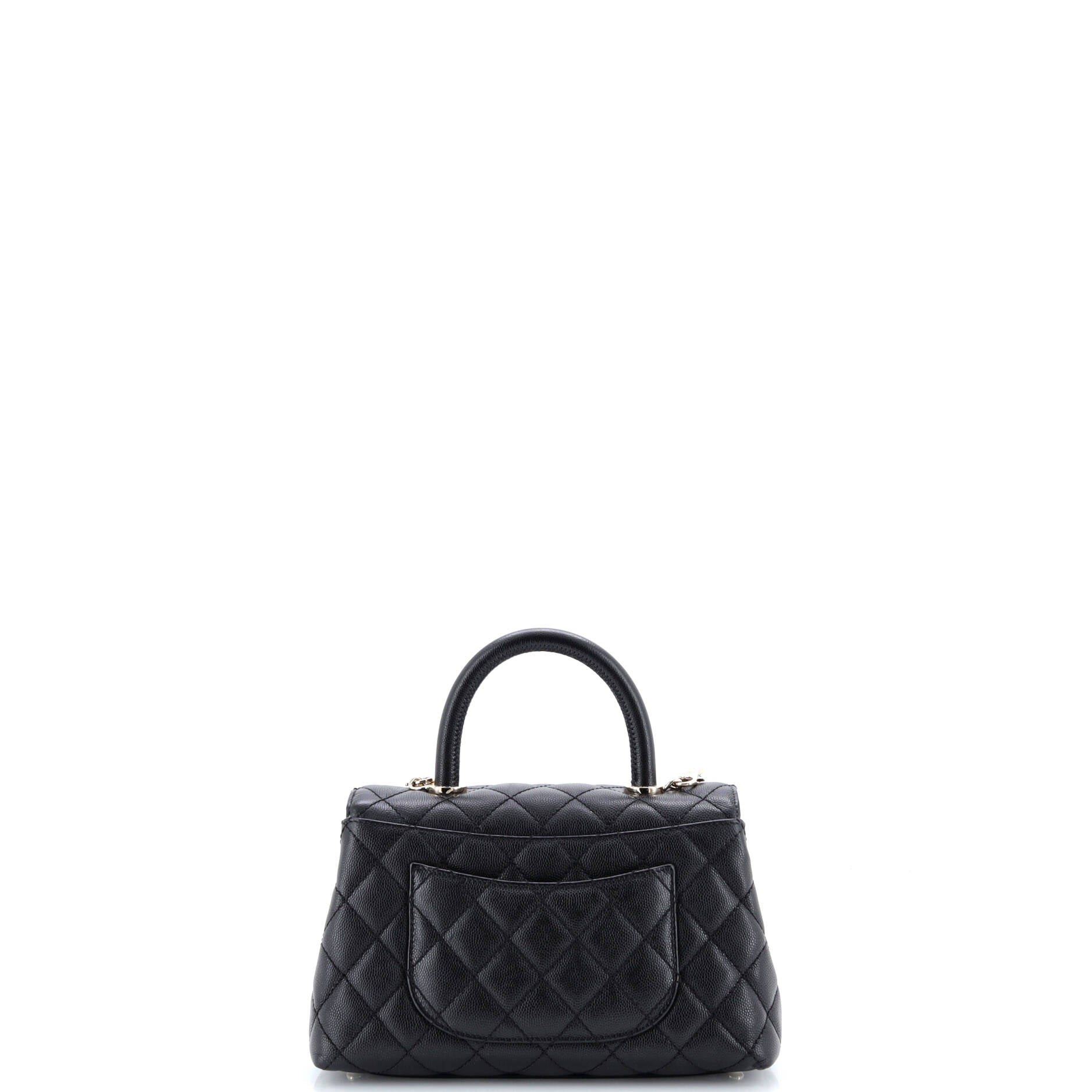 Coco Top Handle Bag Quilted Caviar Mini