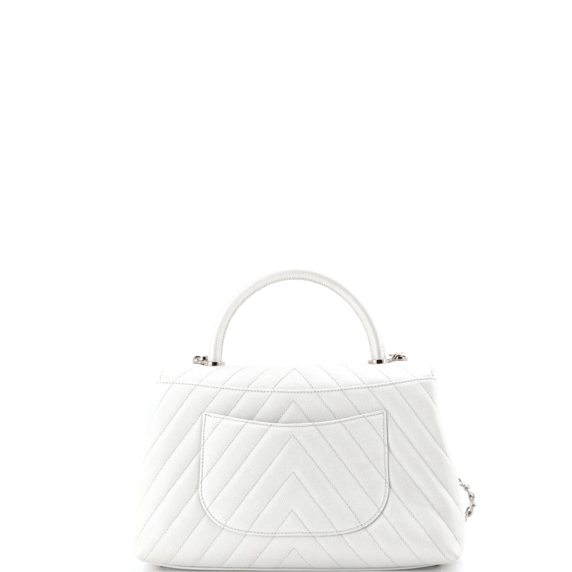Coco Top Handle Bag Chevron Caviar Medium