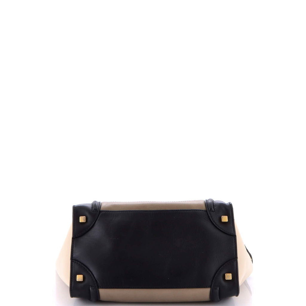 Bicolor Luggage Bag Leather Mini