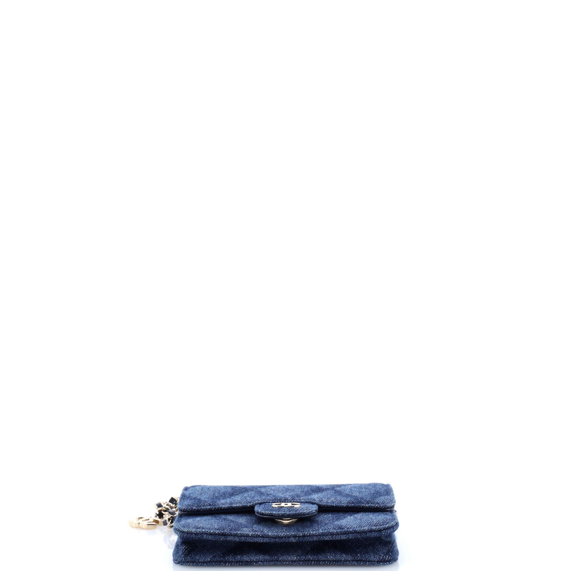 Classic Flap Belt Bag 3D Quilt Printed Denim Mini