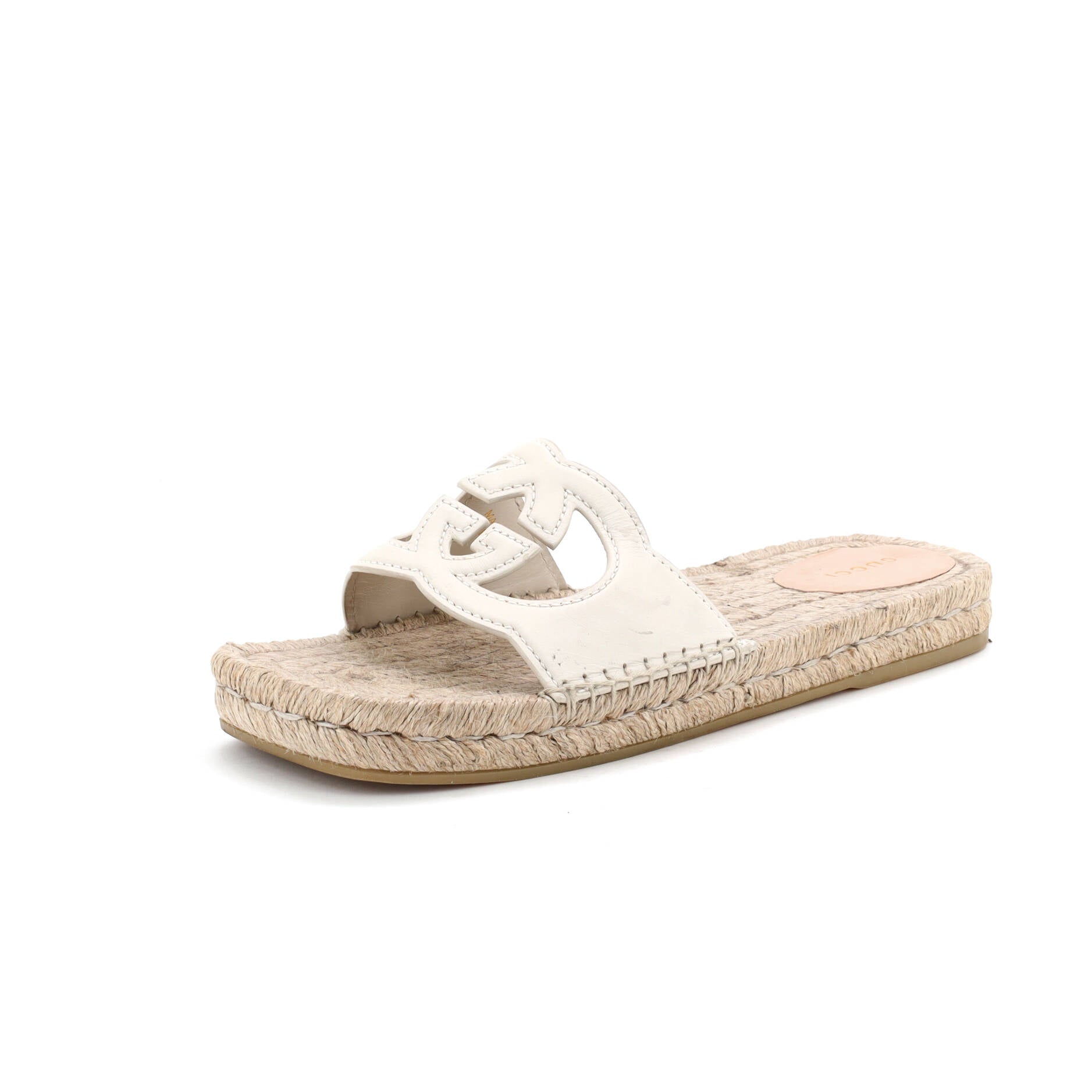 Women's Interlocking G Espadrille Slide Platform Sandals Leather