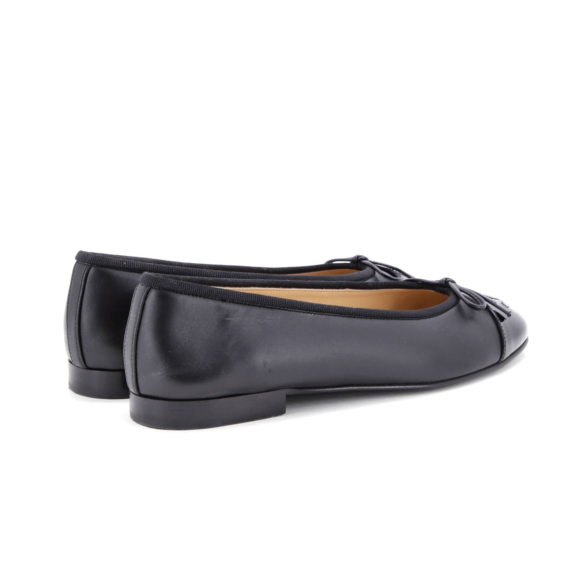 Women's CC Cap Toe Bow Ballerina Flats Leather and Patent