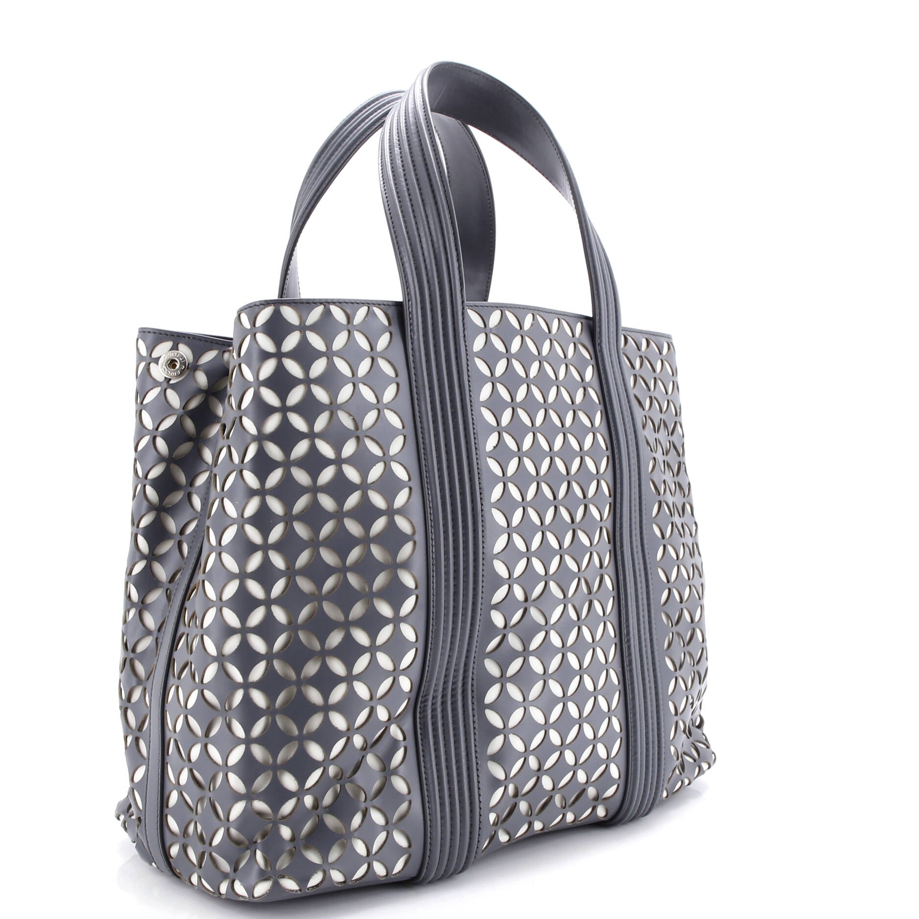 Side Snap Tote Laser Cut Leather