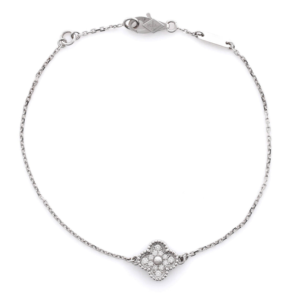 Sweet Alhambra Bracelet 18K White Gold and Diamonds