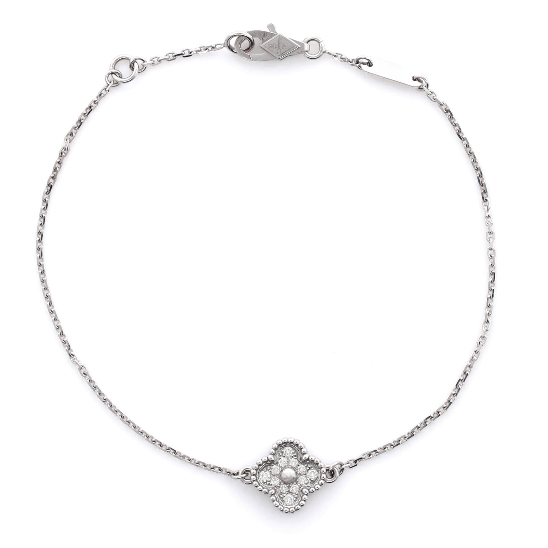 Sweet Alhambra Bracelet 18K White Gold and Diamonds