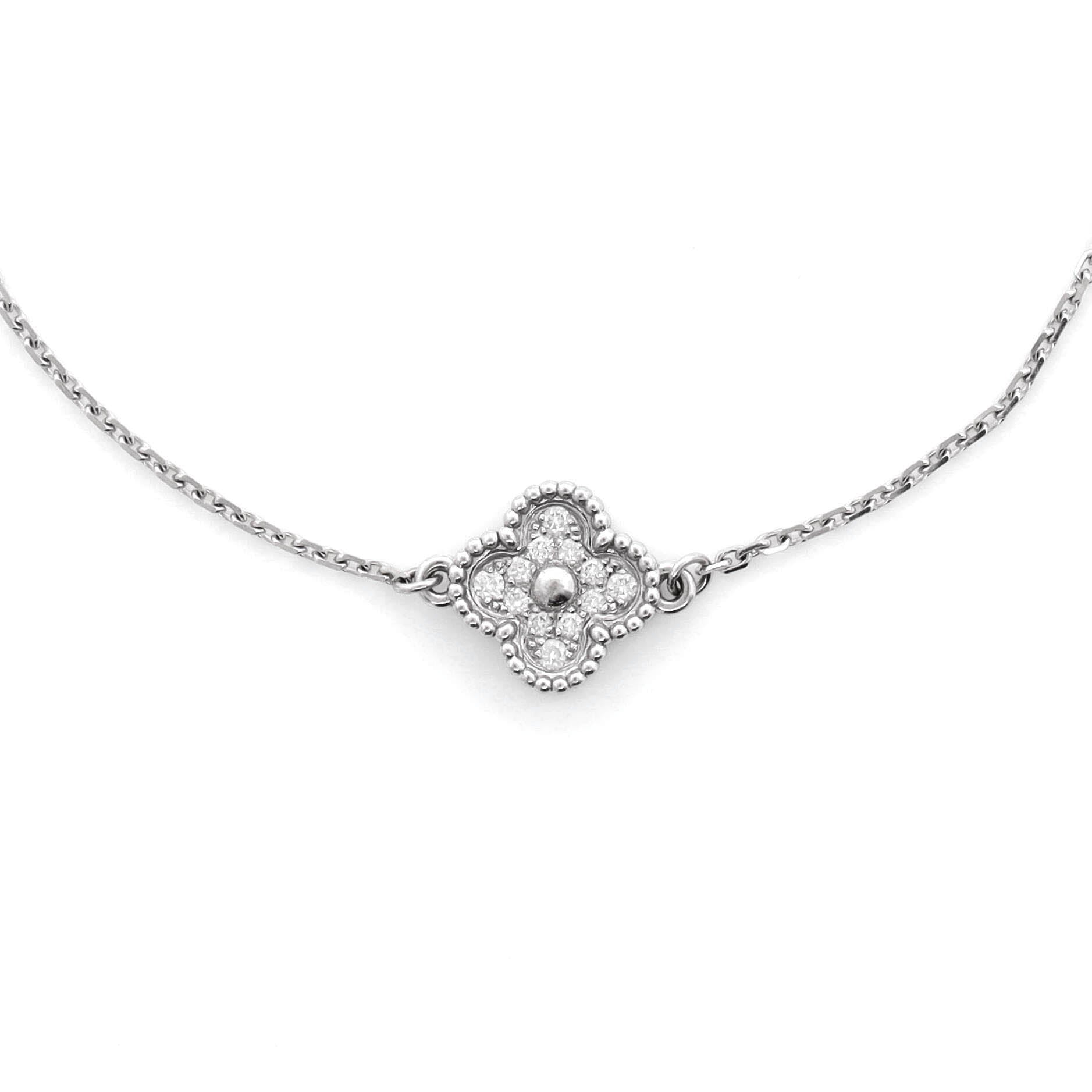 Sweet Alhambra Bracelet 18K White Gold and Diamonds