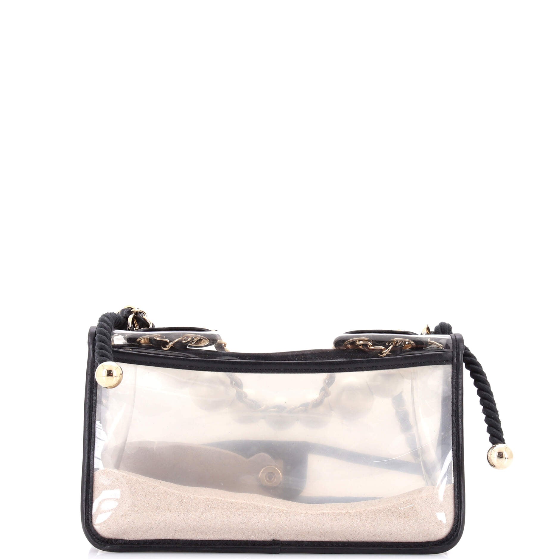 Sand By The Sea Pearl Flap Bag PVC with Lambskin Medium