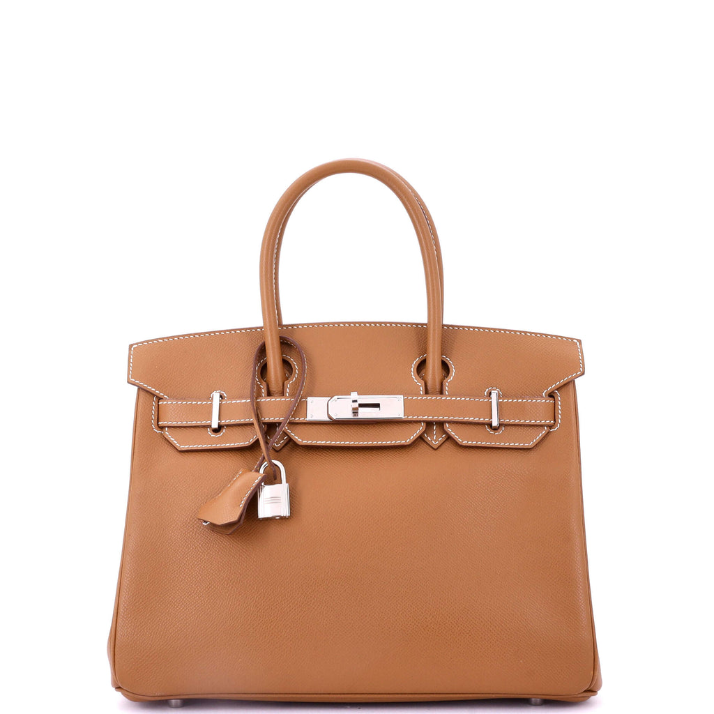 Birkin Handbag Gold Epsom with Palladium Hardware 30