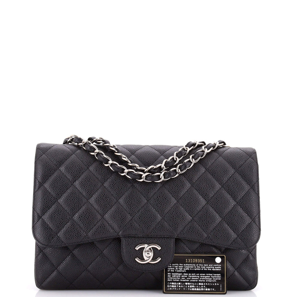 Classic Single Flap Bag Quilted Caviar Jumbo