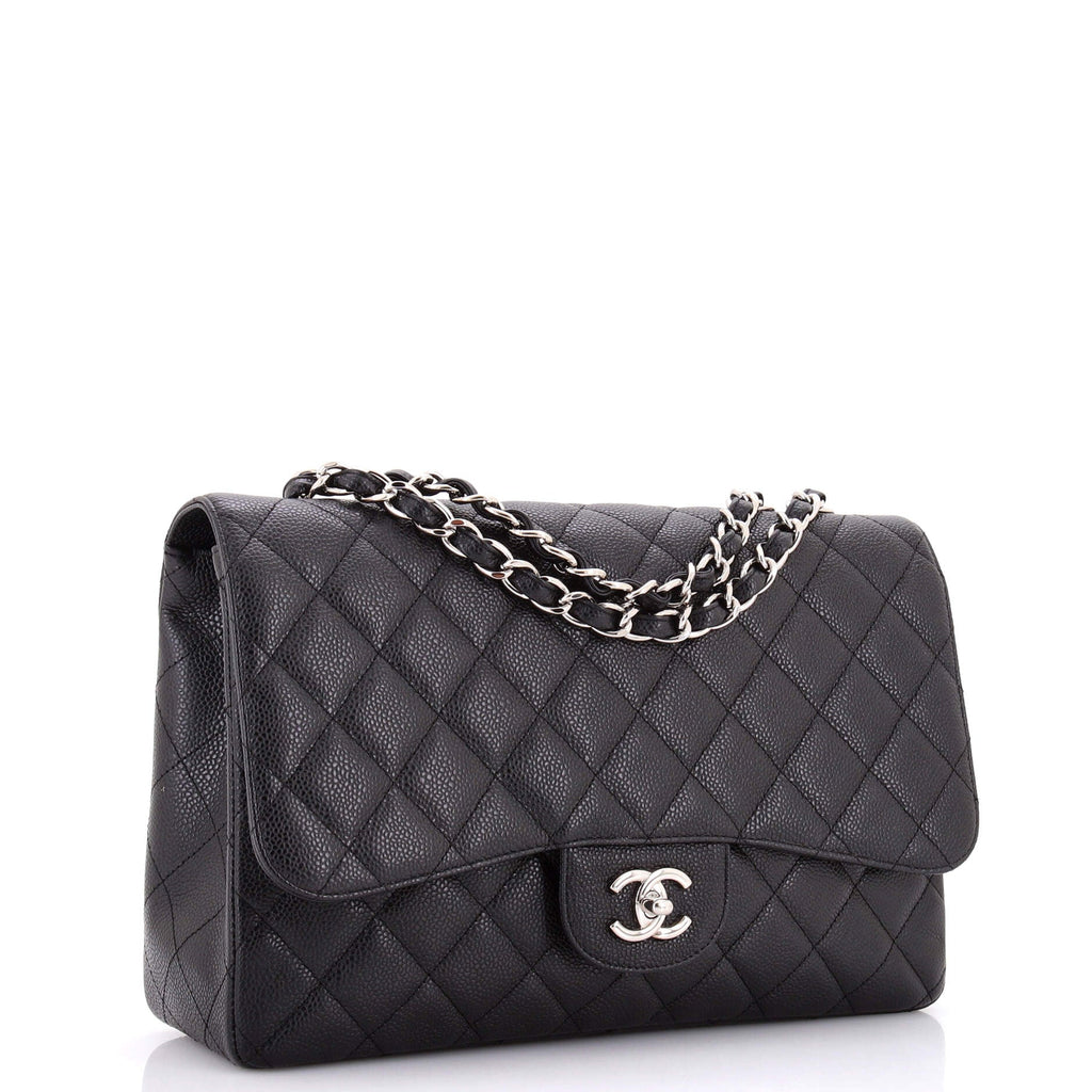 Classic Single Flap Bag Quilted Caviar Jumbo