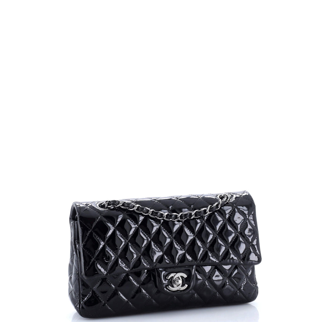 Vintage Classic Double Flap Bag Quilted Patent Medium