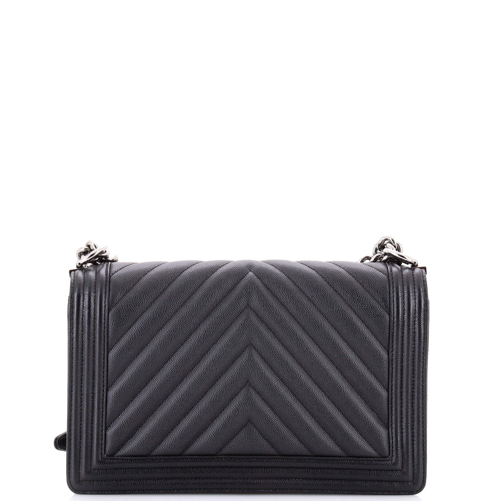 Boy Flap Bag Chevron Caviar New Medium