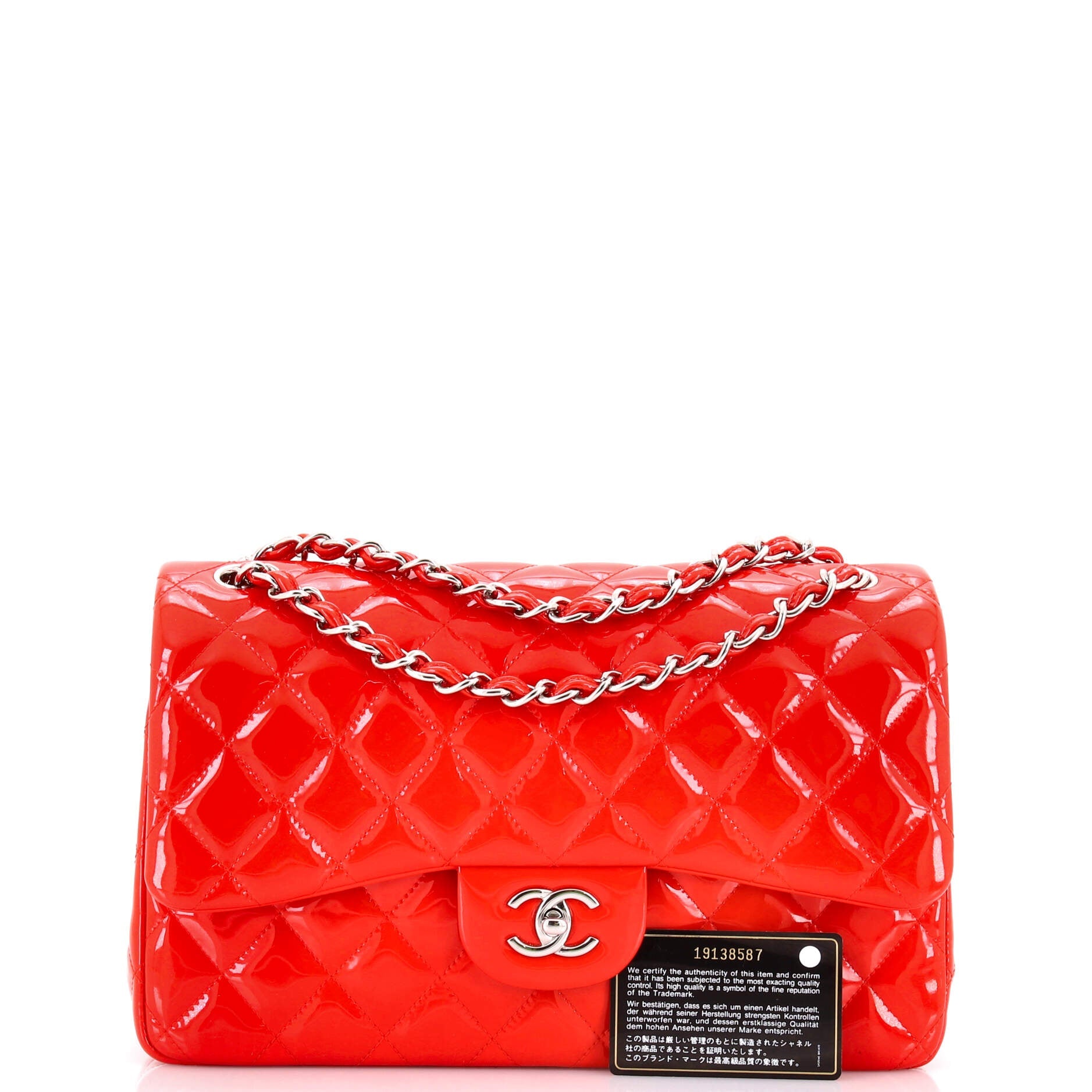 Classic Double Flap Bag Quilted Patent Jumbo