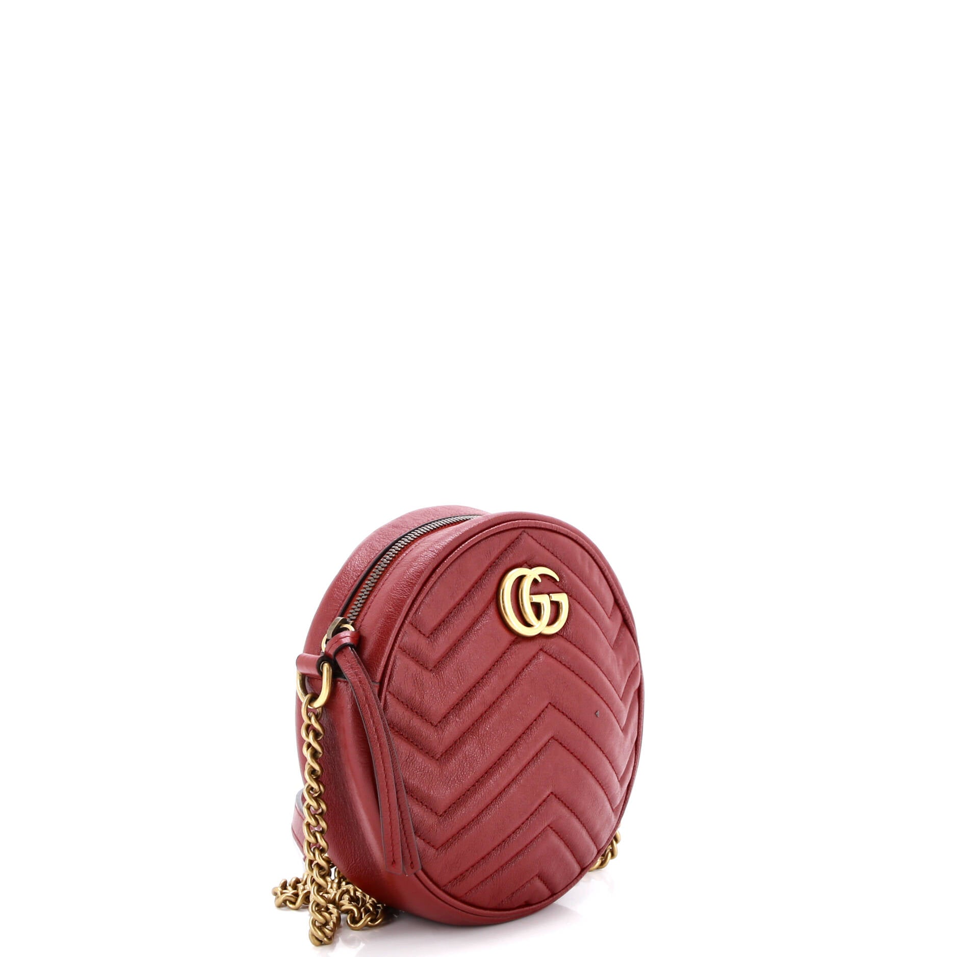 GG Marmont Round Shoulder Bag Matelasse Leather Mini