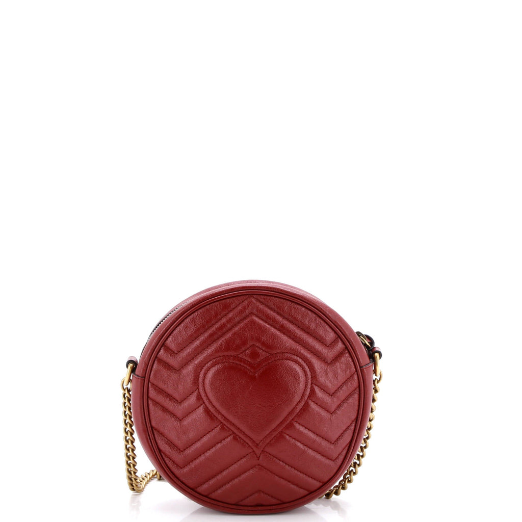 GG Marmont Round Shoulder Bag Matelasse Leather Mini