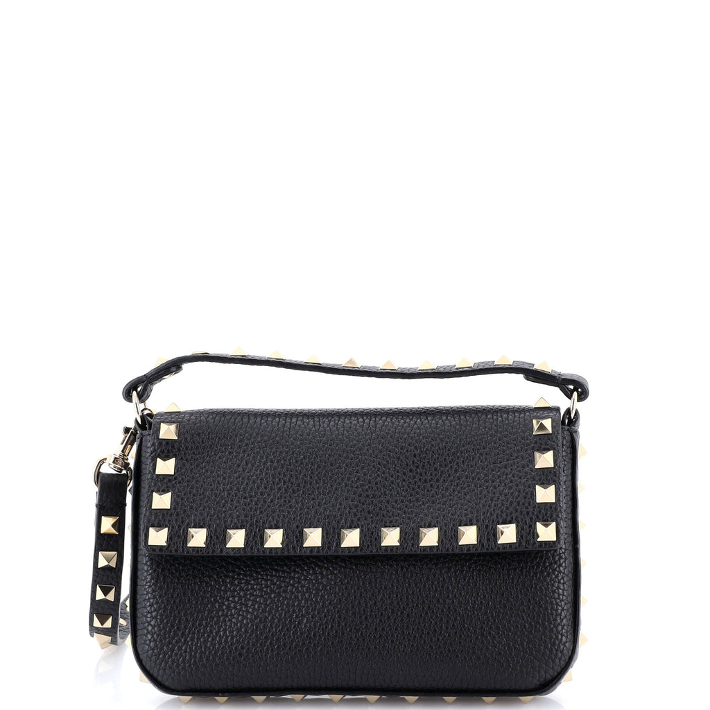 Rockstud Top Handle Crossbody Pouch Leather Mini
