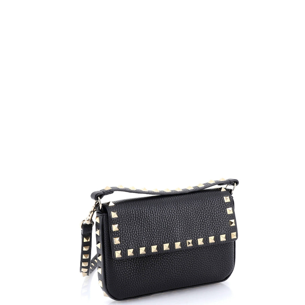 Rockstud Top Handle Crossbody Pouch Leather Mini