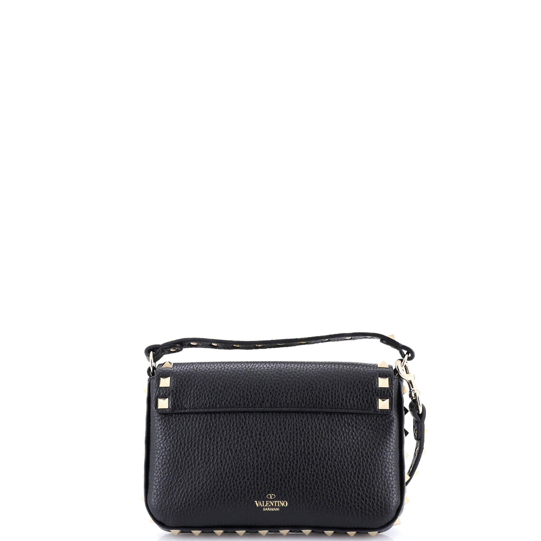 Rockstud Top Handle Crossbody Pouch Leather Mini