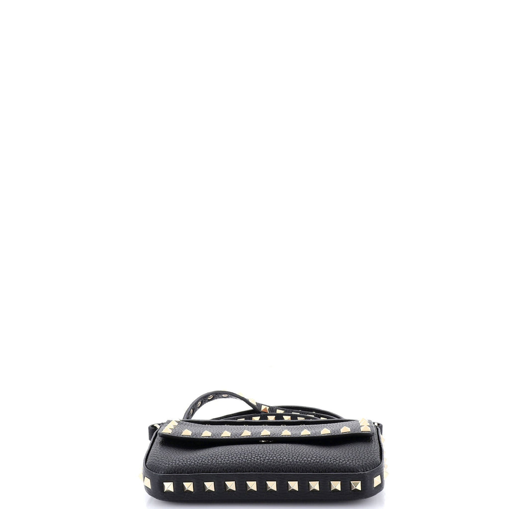 Rockstud Top Handle Crossbody Pouch Leather Mini